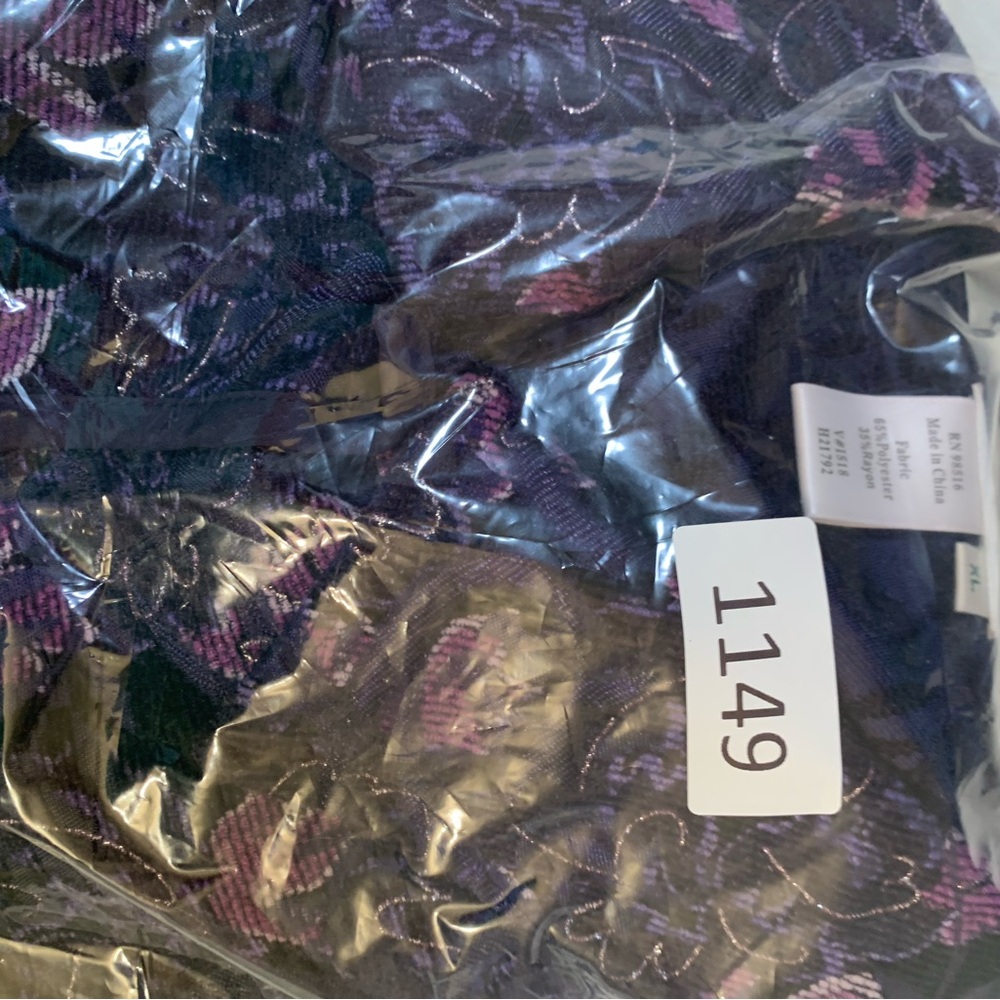 XL Coldwater Creek Blazer,Purple and Black Floral. SilverThreading,Slenderizing! - Picture 10 of 15